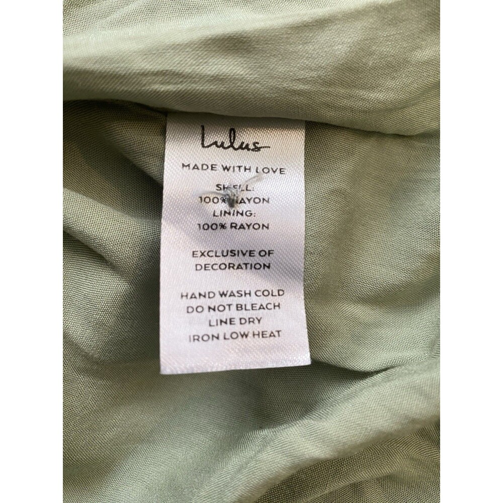 Lulus NWT Completely In Love sage green Swiss dot  maxi dress. SIZE XL - Picture 11 of 11